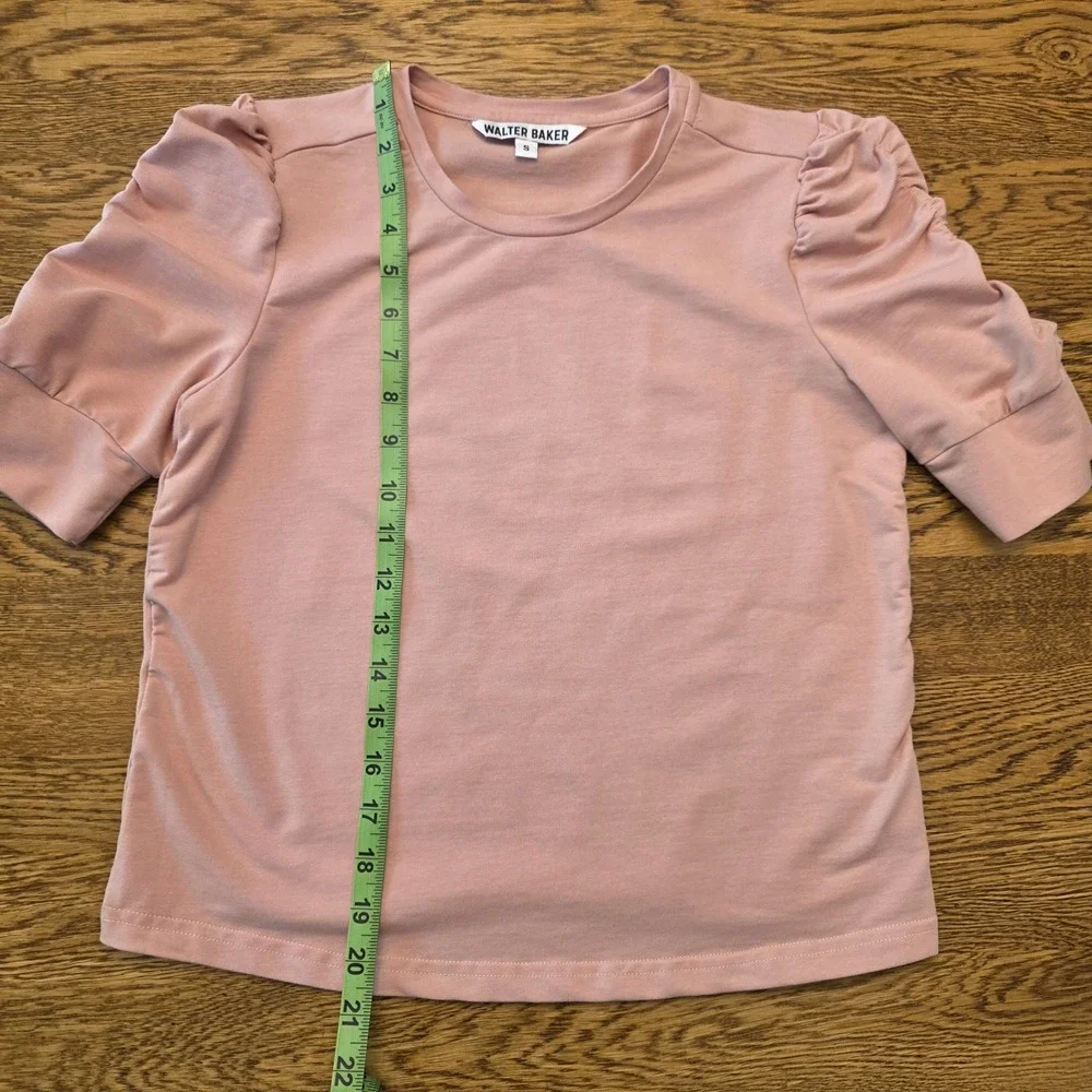 Rose Pink Small Puff Sleeve Ruched Top Soft Cotton Blend Cottage Core Girlhood